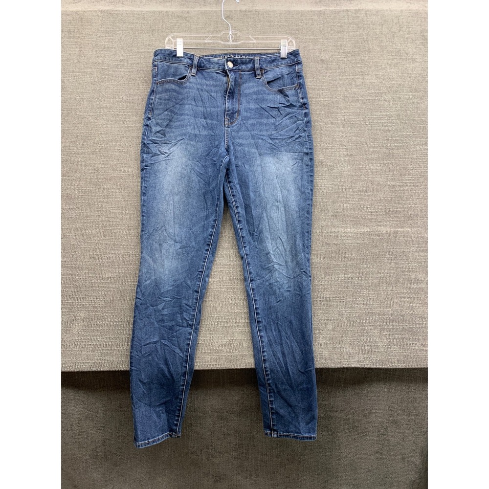 American Eagle Outfitters 360° Next Level Stretch Skinny Jeans Womens 14 Blue
